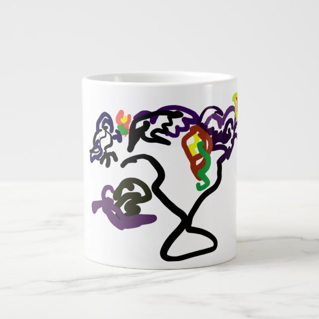 Taza De Café Gigante fiesta de los cuervos negros (Frente)