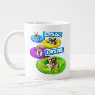 Taza De Café Gigante Fiesta de perros en la piscina