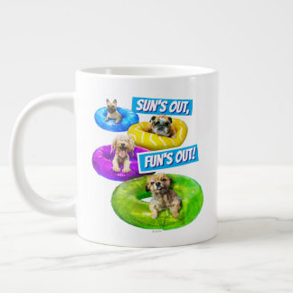 Taza De Café Gigante Fiesta de perros en la piscina