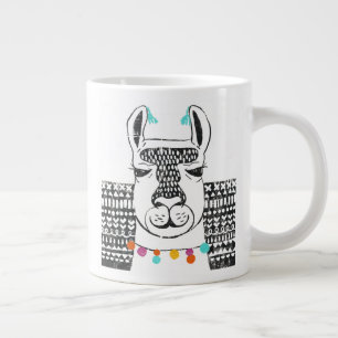 Taza De Café Gigante Fiesta Llama - Retrato