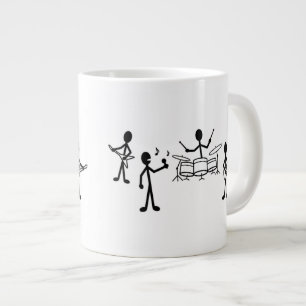 Taza De Café Gigante Figura de palo de banda de rock