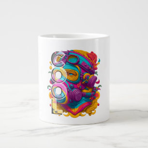TAZA DE CAFÉ GIGANTE FIGURA FURÍSTICA CON MÁSCARA DE GAS.