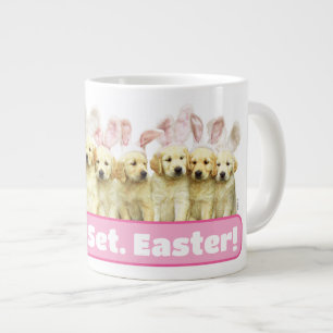 Taza De Café Gigante Fila de conejitos cachorros