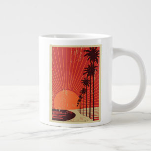 Taza De Café Gigante Fila del árbol de palmas