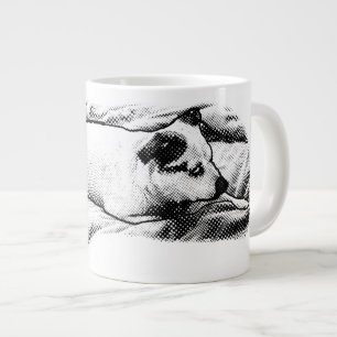 Taza De Café Gigante Fireside Terrier con especkles besados por nieve
