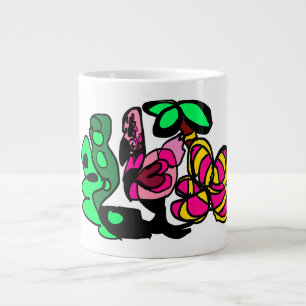 Taza De Café Gigante flamenco rosa muestra vibra