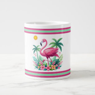 Taza De Café Gigante Flamingo rosa de Florida/Tropical