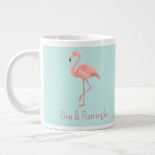 Taza De Café Gigante Flamingo rosa de Rise y Flamingle - Azul claro