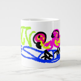 Taza De Café Gigante Flamingos rosados boda verano divertido