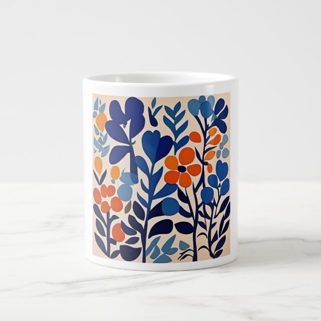Taza De Café Gigante fleurs retro 70's (Frente)