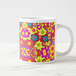 Taza De Café Gigante Flor colorida