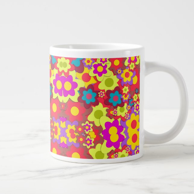 Taza De Café Gigante Flor colorida (Derecha)