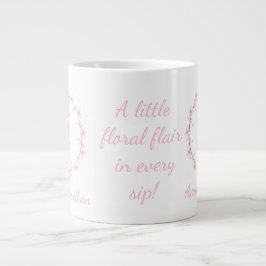 Taza De Café Gigante Flor De Cerezo Rosa Floral Femenina Inicial