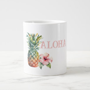 Taza De Café Gigante Flor de Hibisco Aloha Piña