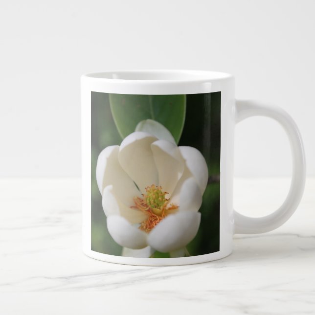 Taza De Café Gigante flor de magnolia blanca foto - (Derecha)