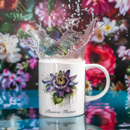 Taza De Café Gigante Flor de pasión púrpura apasionada