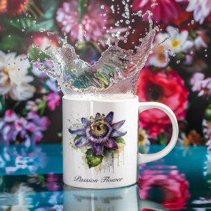 Taza De Café Gigante Flor de pasión púrpura apasionada