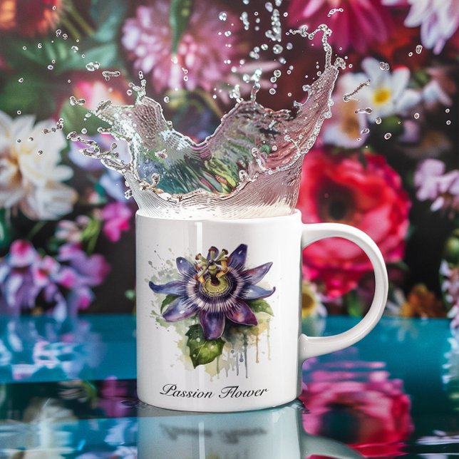 Taza De Café Gigante Flor de pasión púrpura apasionada (Subido por el creador)