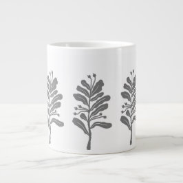 Taza De Café Gigante Flor de silueta de planta Mínima Botánica