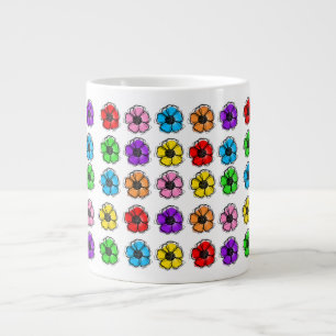 Taza De Café Gigante Flor Floral Doodle Line Art Watercolor Resumen
