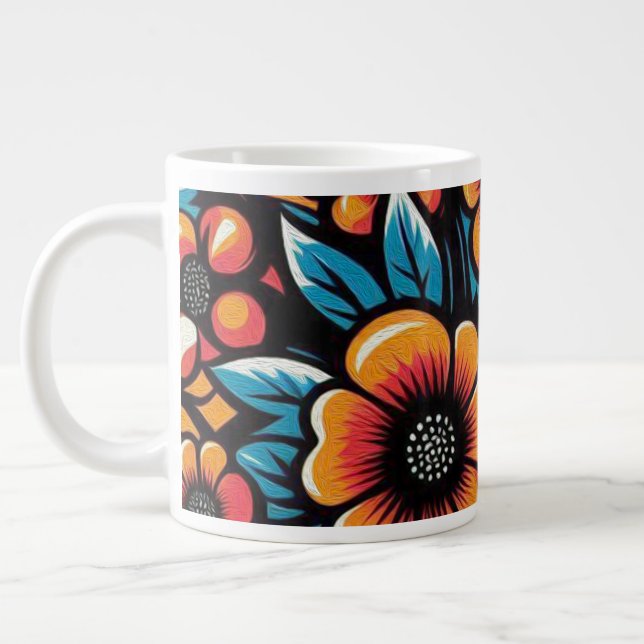 Taza De Café Gigante Flor Interior (Izquierda)