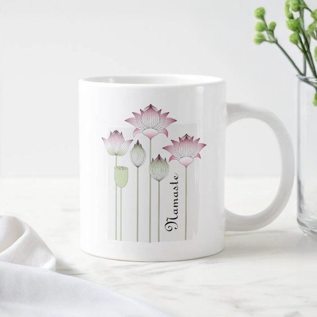Taza De Café Gigante Flor Lotus rosa personalizada (Subido por el creador)