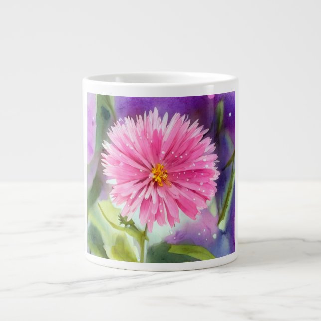 Taza De Café Gigante Flor morada (Frente)
