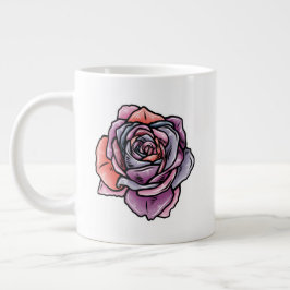 Taza De Café Gigante Flor Rosa de color