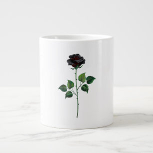 Taza De Café Gigante Flor rosa negra