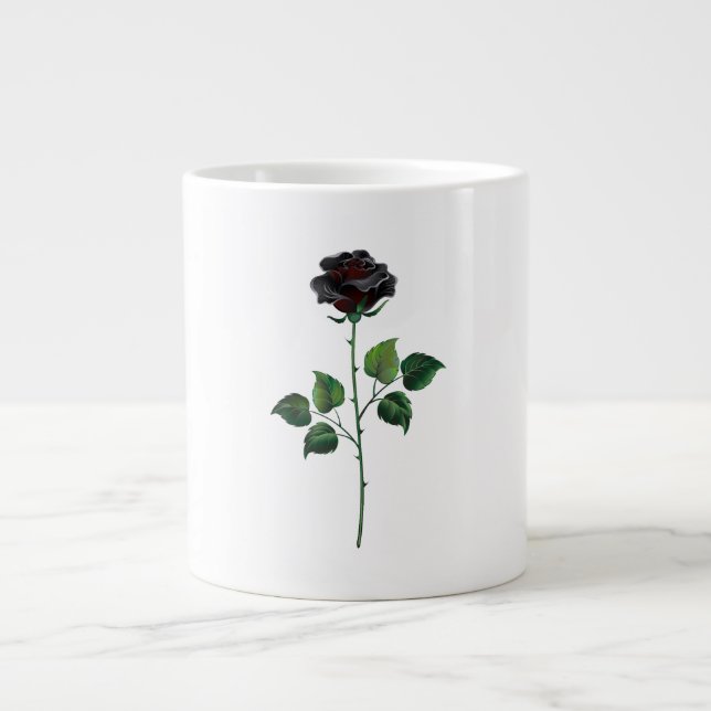 Taza De Café Gigante Flor rosa negra (Frente)