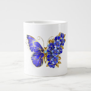 Taza De Café Gigante Flor Sapphire Mariposa