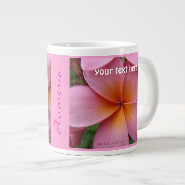 Taza De Café Gigante Flor tropical JumboMug conocido de encargo del (Derecha)
