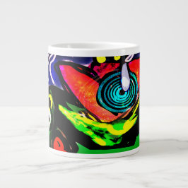 Taza De Café Gigante Flor y rana primaverales