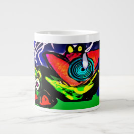 Taza De Café Gigante Flor y rana primaverales
