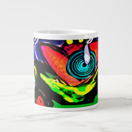 Taza De Café Gigante Flor y rana primaverales