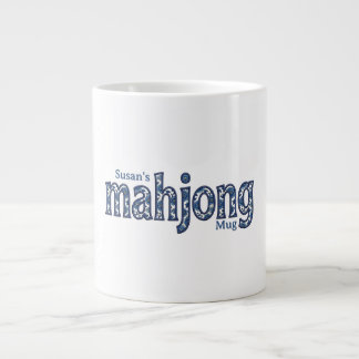 Taza De Café Gigante Floral Chinoiserie Azul Mahjong Personalizado