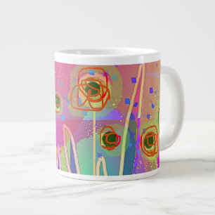 Taza De Café Gigante Floral Contemporánea Geo
