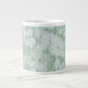 Taza De Café Gigante Floral Daisy Terciopelo Verde Menta