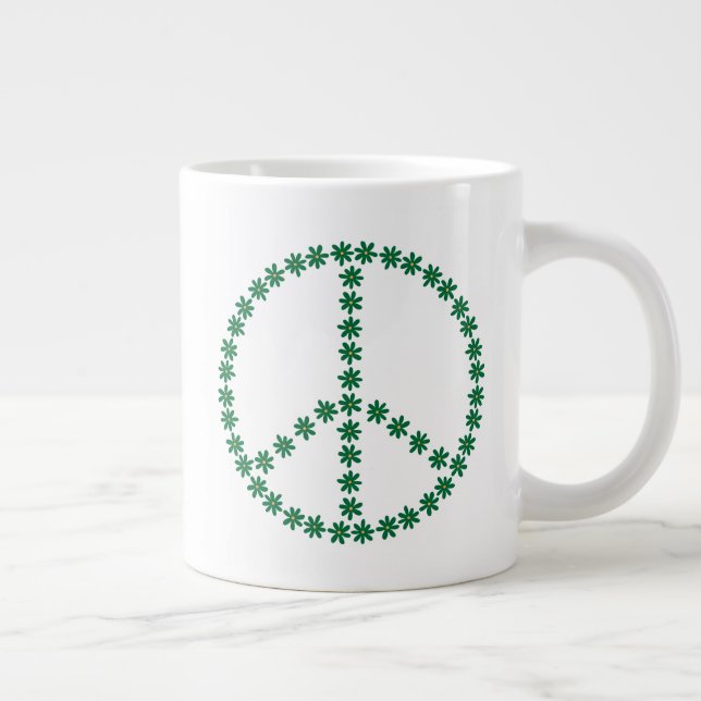 Taza De Café Gigante Floral de paz (Derecha)