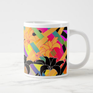 Taza De Café Gigante Floral Entrelazada