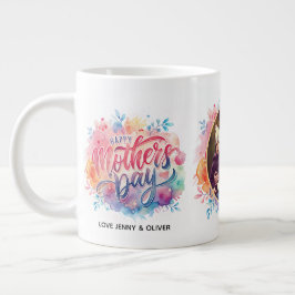 Taza De Café Gigante Floral feliz Día de la Madre