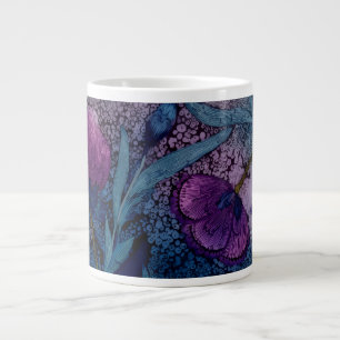 Taza De Café Gigante Floral fucsia