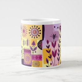 Taza De Café Gigante Floral graffiti