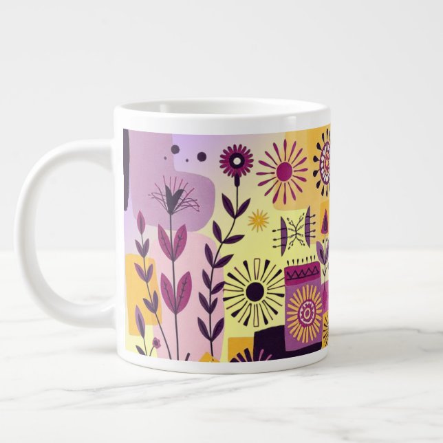 Taza De Café Gigante Floral graffiti (Izquierda)