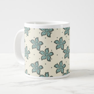 Taza De Café Gigante Floral gris