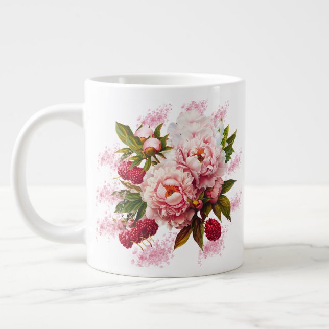 Taza De Café Gigante Floral Mug - Perfecto regalo del Día de la Madre (Izquierda)
