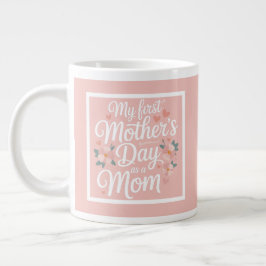 Taza De Café Gigante Floral Rosa Primer Día de la Madre
