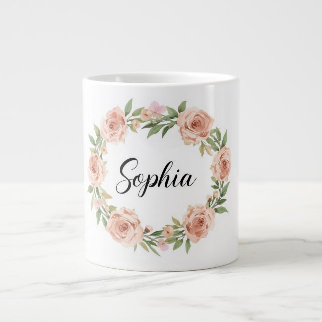 Taza De Café Gigante Floral Sophia Coffee Mug (Frente)