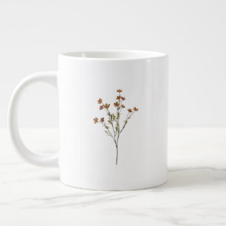 Taza De Café Gigante Floral White Mug | Simple Flower Design Coffee Cup