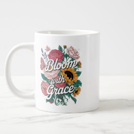 Taza De Café Gigante Florecer con Gracia